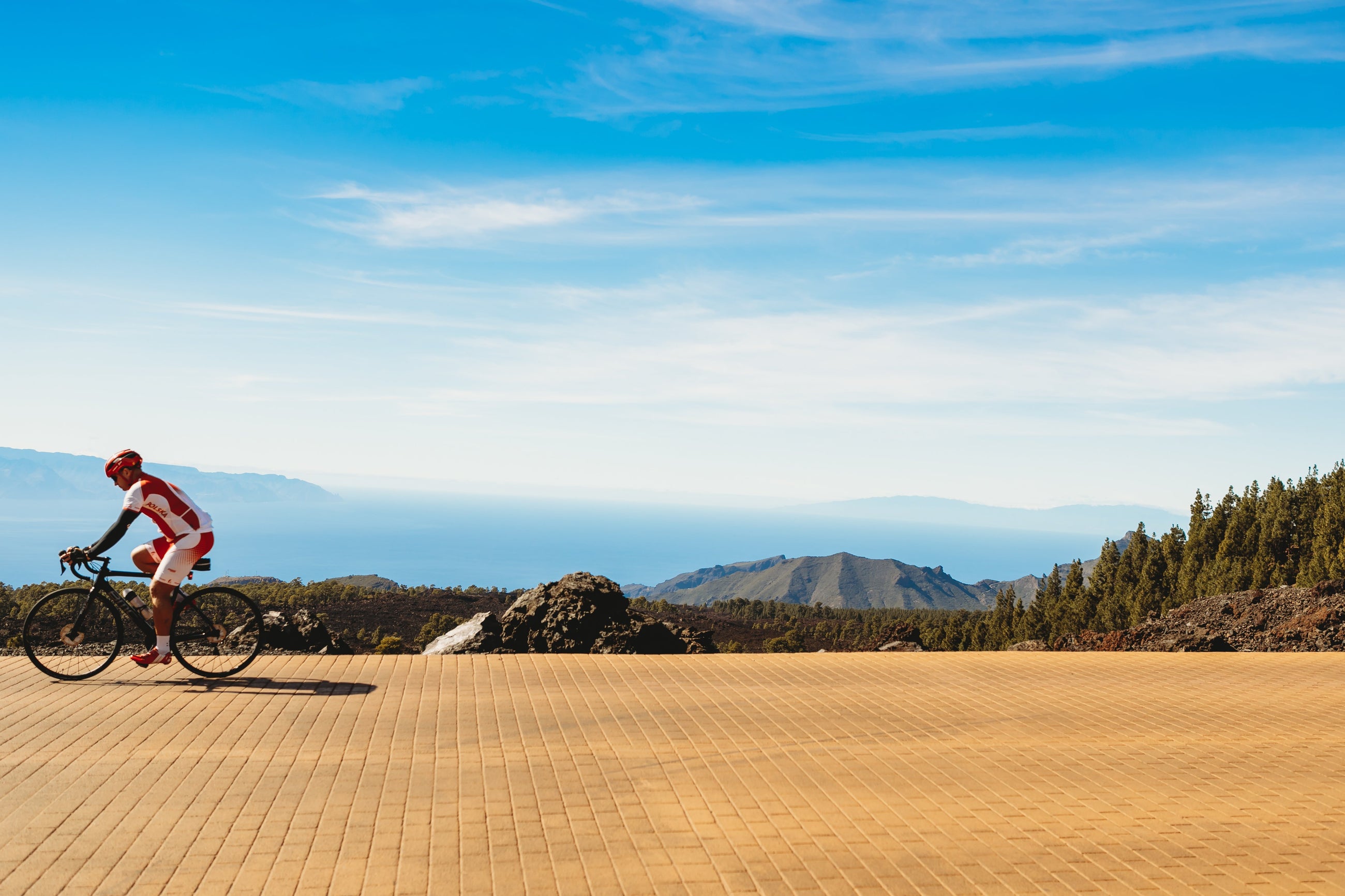 Road cycling with a view.