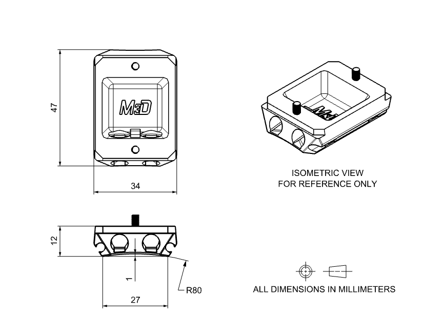 MagCAD Bosch Kiox E-Tube 300 Adhesive Mount